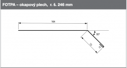 LINDAB - FOTPA - Okapový plech k taškové krytině - 0,5mm CLASSIC SMET 045 (RAL 9006)