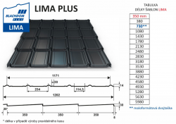 BLACHDOM LIMA tašková tabule - 0,50mm, PE Lesk: RAL 9005 BLACHDOM PLUS